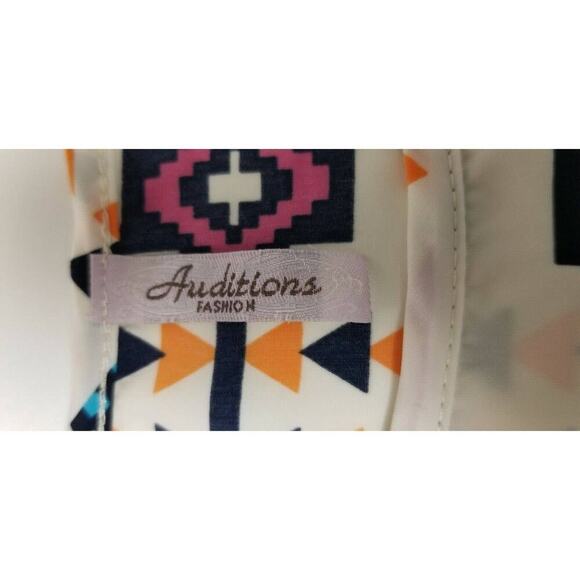 Audition Fashions Round Neck Short Sleeve Multi-Color Casual Shirt Dress Size L - Picture 9 of 10